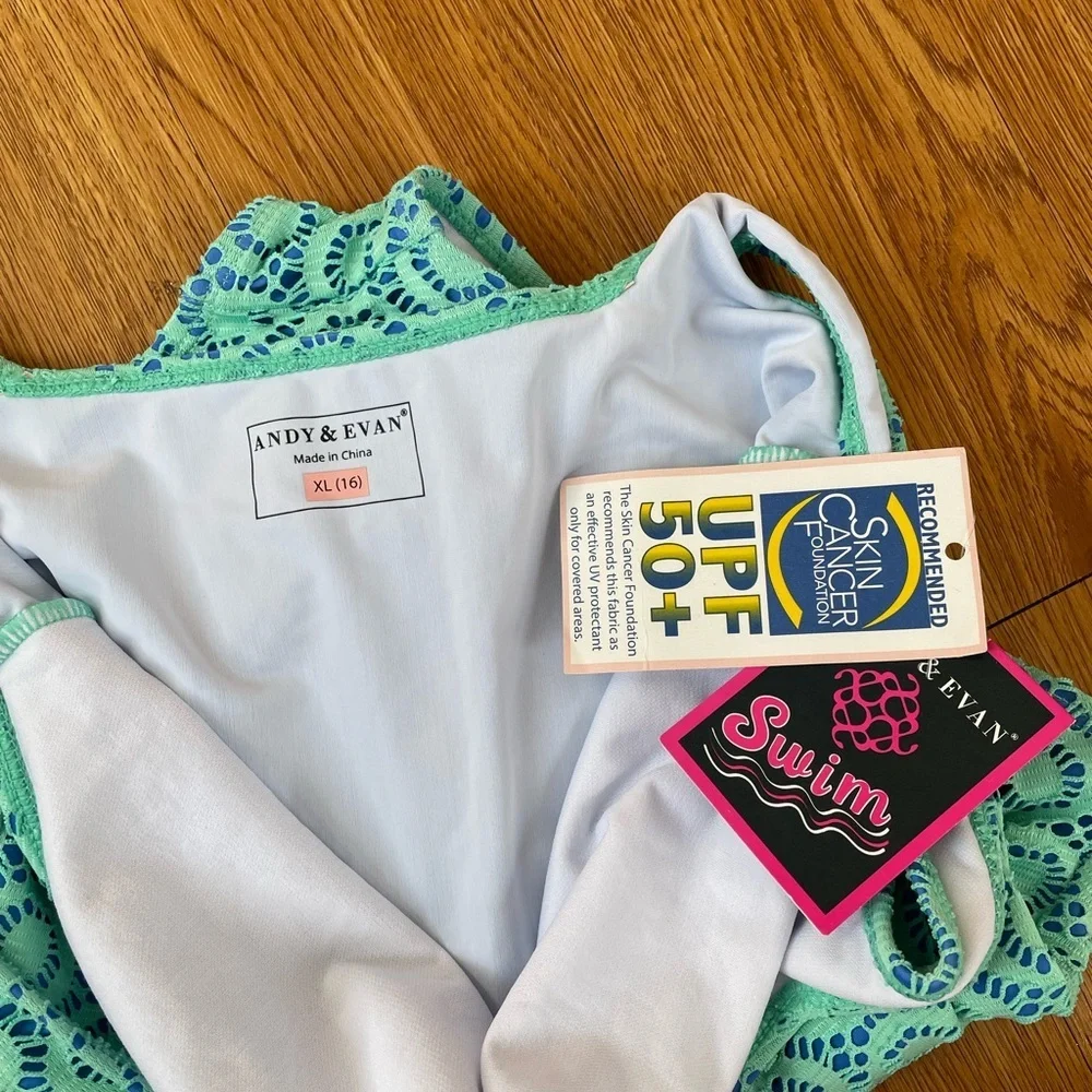 Andy & Evan Aqua Geometric Kids Swimwear